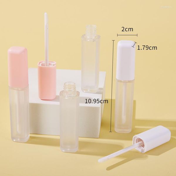 Bouteilles de stockage Wholes 6ml Lip Glaze Conteneur Gloss Tube Liquide Rouge à lèvres Givré Carré Vide Emballage Cosmétique