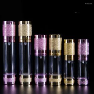 Opslagflessen Groothandel 15/30/50 ml Lege Perfume Bottle Lotion Containers Roze Gouden Vacuüm Spray Toner Make -up Refuteerbaar