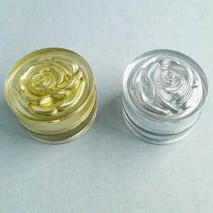 Bouteilles de rangement en gros 150pcs / lot 15g or en plastique vide en plastique Jar crème à contenant avec couvercle de fleur de rose