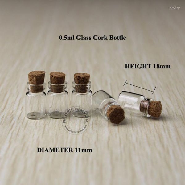 Botellas de almacenamiento al por mayor 200 unids/lote 0,5 ml botella de laboratorio viales de vidrio de corcho para prueba de aceite esencial propósito de deseo