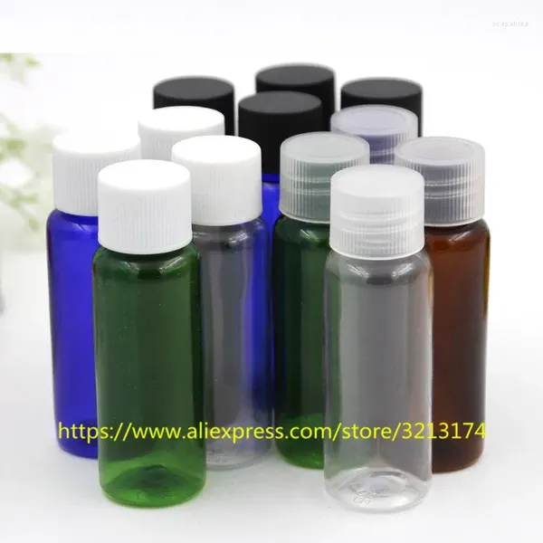 Botellas de almacenamiento al por mayor 20 ml de botella de plástico PET mini muestra de aceite esencial hidratante de agua facial contenedor cosmético