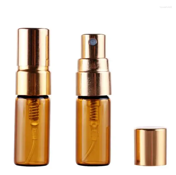 Botellas de almacenamiento al por mayor 3 ml 5 ml de viaje de viaje de viaje botella de perfume vacío recipientes cosméticos portátiles con bomba de aluminio