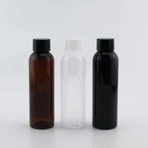 Bouteilles de stockage en gros 50pcs 120ml en plastique vide noir bouteille brune pour gel douche shampooing liquide savon voyage emballage cosmétique