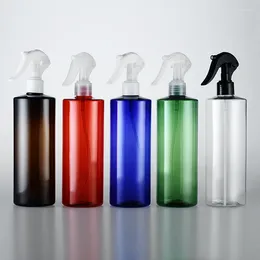 Bouteilles de rangement en gros emballage cosmétique en bambou Caple de pulvérisation 500 ml bouteille de brume en plastique clair noir