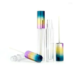 Opslagflessen Groothandel Cosmetica Lipgloss Verpakking 3 ml gradiënt Octagon Clear Liquid Lip Gloss Tubes Container Navulbaar