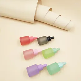 Opslagflessen Groothandel druppel 20 ml kleurrijke matte vloeistof injectieflacon kleine gezichtsgevoel parfum haarglas pipetbuis