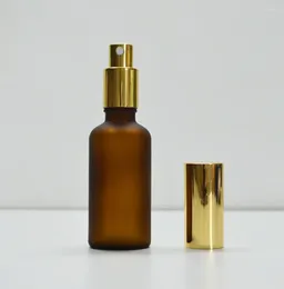 Bouteilles de rangement en gros de haute qualité 50 ml Spray mate Fine Mist Verre 4 Couleurs Pot de parfum Premium