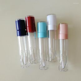 Opslagflessen groothandel make -up lipgloss verpakking 8 ml lege buizen ronde heldere lipglosscontainers rood roze buis