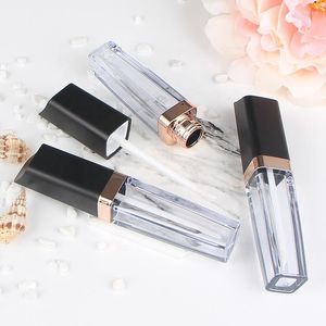 Botellas de almacenamiento Venta al por mayor Plástico Forma cuadrada Brillo de labios transparente Botella Contenedor Embalaje 5ML Tubos vacíos transparentes Brillo de labios