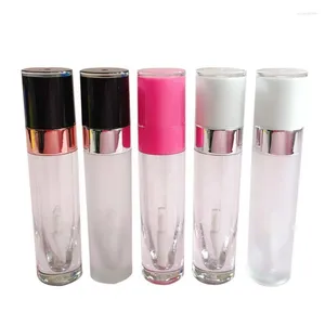 Botellas de almacenamiento Venta al por mayor Embalaje de brillo de labios Único Rosa Blanco Negro Tubos de brillo de labios transparentes Tubo vacío Botella Contenedor Viaje