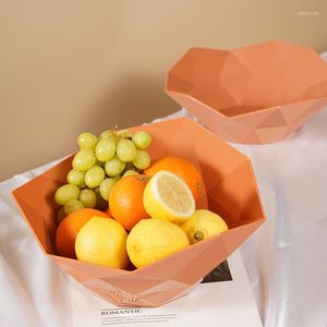 Opslagflessen Whyy Geometric Fruit Plate Living Room Basket Office Desktop Snack Boxes for Kitchen Organizer Tools Gadgets Accessoires