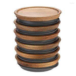 Lot de 6 couvercles de bocaux Mason à large ouverture pour bocaux de conserve en bois