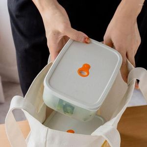 Bouteilles de rangement avec réfrigérateur de couvercle Crisper Boîte à lunch en plastique Organisateur de réfrigérateur scellé au micro-ondes