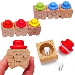 Opslagflessen houten babytandbox tanden verzamelen souvenir redden geschenken vorm pot pot voor melkorganisator met afdichtingsbedekking