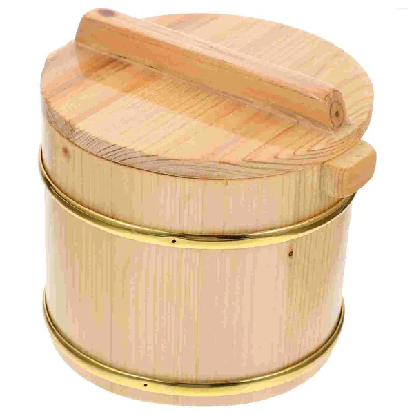 Bouteilles de stockage tonneau en bois Sushi récipient de riz panier à vapeur baignoire support de service seaux cuits