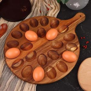 Bouteilles de rangement Boîte d'oeuf en bois plateau plateau multi-compartiment organisateur maison rack de cuisine Réfrigérateur de cuisine