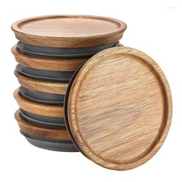 Opslagflessen houten mason jar deksels 6 pack brede mond met hout voor conserven