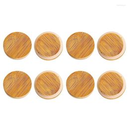 Opslagflessen houten mason jar deksels 8 pc's bamboe gewone mond herbruikbare bal voor potten 70 mm