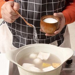 Bouteilles de rangement Boîte à poivre de sucre en bois de sel en bois avec couvercle et cuillère épice contenant des pots