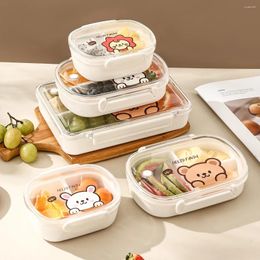 Opslagflessen Worthbuy verzegelde voedselcontainer Microwave Microwave Headable Salad Fruit Box draagbare lunch met compartimenten