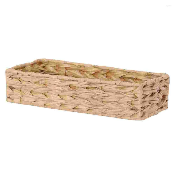 Bouteilles de rangement panier tissé multi-fonction bacs alimentaires couvercles multi-usages en osier intérieur Simple exquis tiroir organisateur maquillage