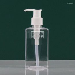 Botellas de almacenamiento YUXI Square Hand Sanitizer Bottle 170ml Plastic Transparent Makeup Remover Loción