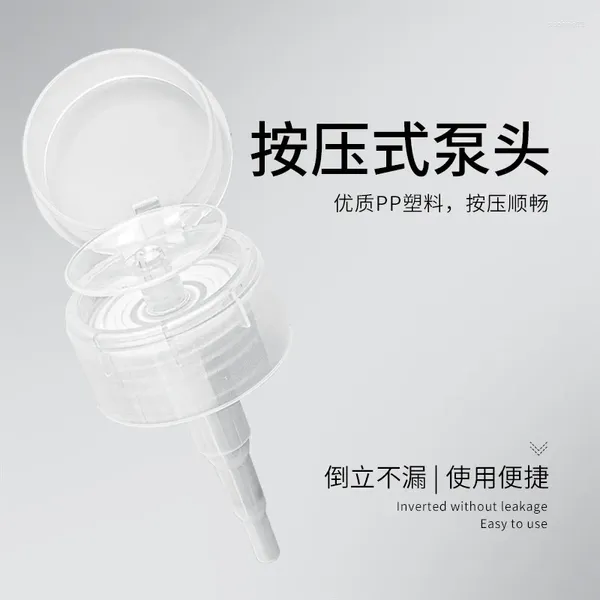 Bouteilles de stockage Presse transparente YUXI sur la bouteille d'eau de démaquillage en bouteille avec des ongles en PET
