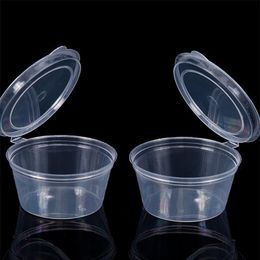 Boîte de rangement, tasse à sauce en plastique jetable avec couvercle, conteneurs de saucière à emporter, organisateur de cuisine yq006862502