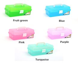 Caja de almacenamiento plástico transparente de plástico multipropósito portátil Organizador manejado Box Art Craft Supplies Cosmetics5909425