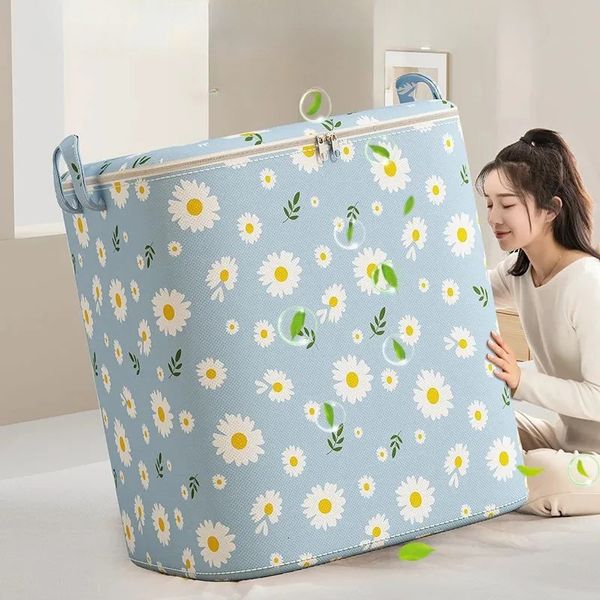 Caja de almacenamiento, colcha de ropa de tela, gran capacidad, organizador de armario para dormitorio en casa, bolsa de almacenamiento plegable 240125