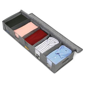 Boîte de rangement pliante vêtements organisateur de stockage garde-robe anti-poussière étanche à l'humidité finition à côté du lit LJ200812