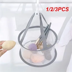 Boîtes de rangement 1/2 / 3pcs Drying Rack Panier suspendu Sac Net Makeup Makeup Makeup Brush Organisateur