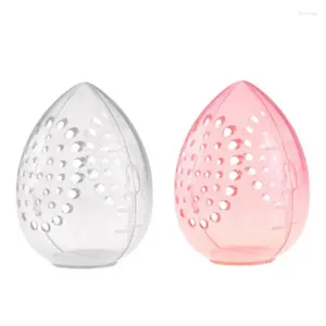 Boîtes de rangement 1/3PCS Boîte à œufs de maquillage Boîte à œufs en plastique anti-poussière Éponge étanche portable Transparent Femmes Cosmétiques