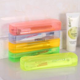 Boîtes de rangement 100pcs Box Organisateur Brosse à dents en plastique Portable Travel marche Camping Random Color porteurs