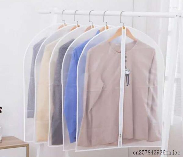 Cajas de almacenamiento 100 Uds cubierta de tela a prueba de polvo bolsa protectora de ropa bolsa organizadora de ropa con cremallera para traje chaqueta de vestir