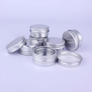 Boîtes de rangement 10 ml bouchon à vis rond petit pot d'échantillon 10g beauté cosmétique maquillage vide en aluminium peut pots contenants de baume à lèvres en métal