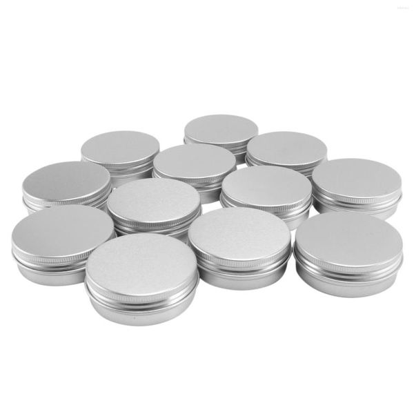 Cajas de almacenamiento 12 x 50 ml Capacidad de maquillaje de aluminio