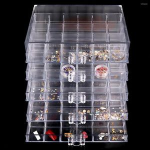 Boîtes de rangement 120/72 grilles Nail Art accessoires de décoration boîte transparente strass cristal manucure outil présentoir tiroir étui