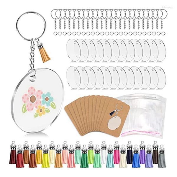 Boîtes de rangement 144 PCS acrylique porte-clés vide ensemble porte-clés pour venir avec le bricolage en vrac artisanat