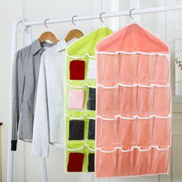 Opbergdozen 16 zakken kledingkast Clear Hanging Bag Socks beha Underwear Stationery Rack Hanger Besparend Space Tidy Organizer