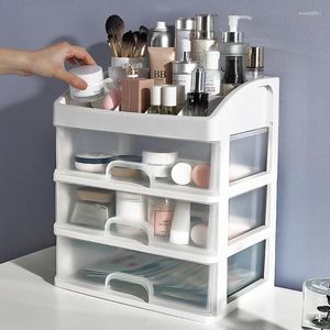 Boîtes de rangement 1Pc créatif Transparent bureau cosmétiques support tiroir armoire bijoux organisateur papeterie boîte de rangement
