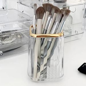 Boîtes de rangement 1pc maquillage brosse seau Tube coiffeuse bureau porte-stylo cosmétiques boîte organisateur