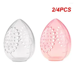 Boîtes de rangement 2 / 4pcs Cosmetic Sponge Boîte de maquillage poudre Pouffle vide - Cadre en forme