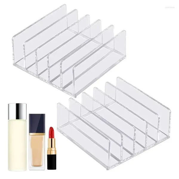 Boîtes de stockage 2 PCS Organisateur de maquillage compact Boîte multifonctionnelle avec 5 compartiments pour les livres de fichiers de vanité