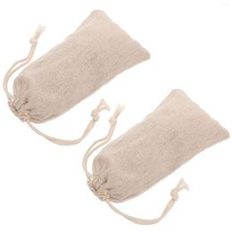 Cajas de almacenamiento 2 PCS Bolsa de chips de cedro natural Ambientador de automóviles Bolsitas de madera de cedro de lino para ropa