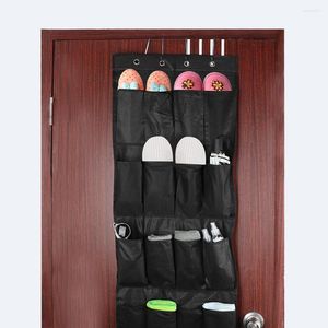 Boîtes de rangement 20 grille pliable sac suspendu sous-vêtements chaussettes cravate organisateur de chaussures pour garde-robe porte murale arrière économiseur d'espace clou gratuit