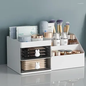 Boîtes de rangement 2024 Organisateur de maquillage avec tiroirs Cosmetic Box Skincare Lipstick Presse-caisse Récipient de bureau