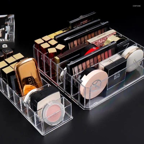 Boîtes de rangement 2024 Divers compartiments Organisateur de maquillage Organisateur de maquillage cosmétique Boîte à outils Brosse Blush Lipsticks Organizer Organizer Dother Ca