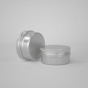 Boîtes de rangement Pot/boîte/boîte en aluminium argenté de 20 g avec couvercle en aluminium. Boîte à thé en métal, échantillon de 20 ml/mini pot en aluminium, pour la crème ou le stockage des aliments 2533 pièces