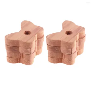 Boîtes de rangement 20pcs blocs de bois anti-mites forme bricolage tranches de bois de cèdre déodorant pour chaussures de tiroir de placard